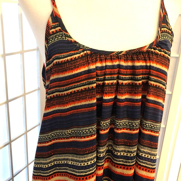 TYSA 100 % silk sexy dress. Longer in back. Adjustable straps. Gorgeous colors. - Picture 7 of 10